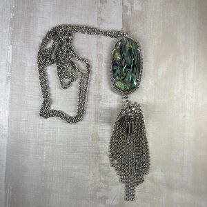 Kendra Scott Rayne Elegant Silver and Abalone Pendant Necklace